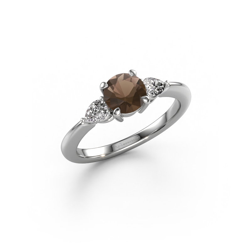 Image of Engagement ring Chanou RND 950 platinum Smokey quartz 6 mm