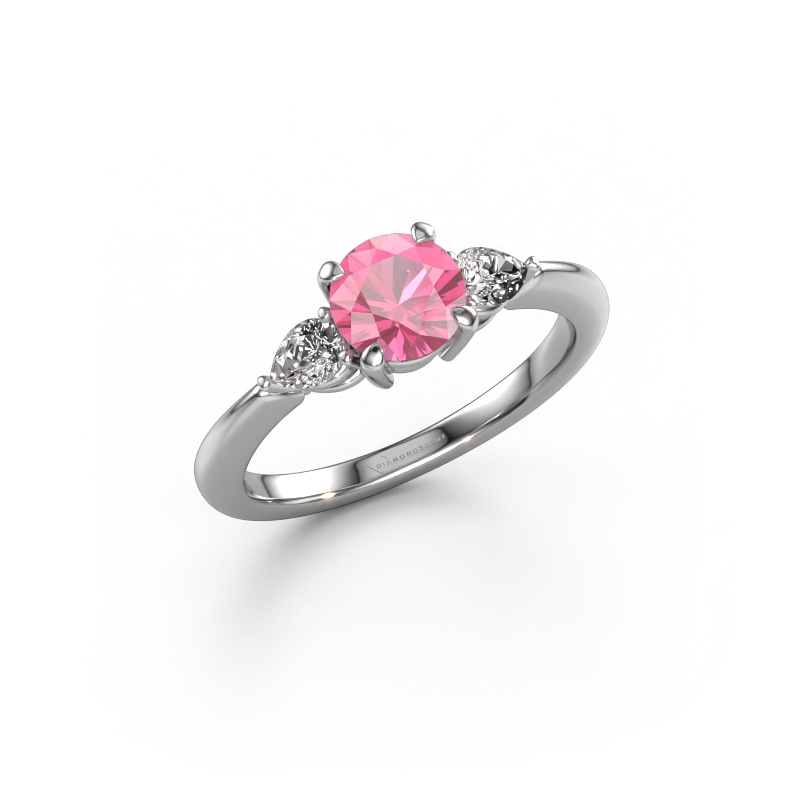Image of Engagement ring Chanou RND 950 platinum Pink sapphire 6 mm