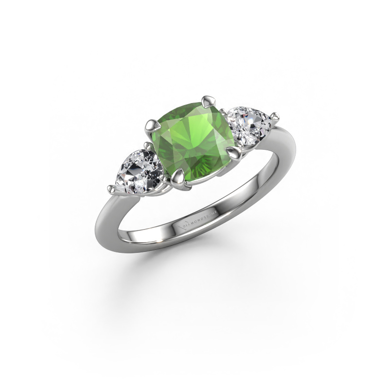 Bild von Verlobungsring Chanou CUS 950 Platin Turmalin grün 7 mm