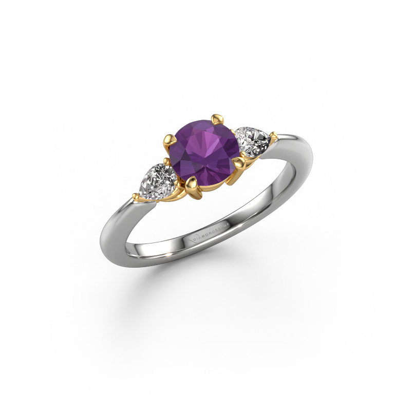 Bild von Verlobungsring Chanou RND 585 Weißgold Amethyst 6 mm