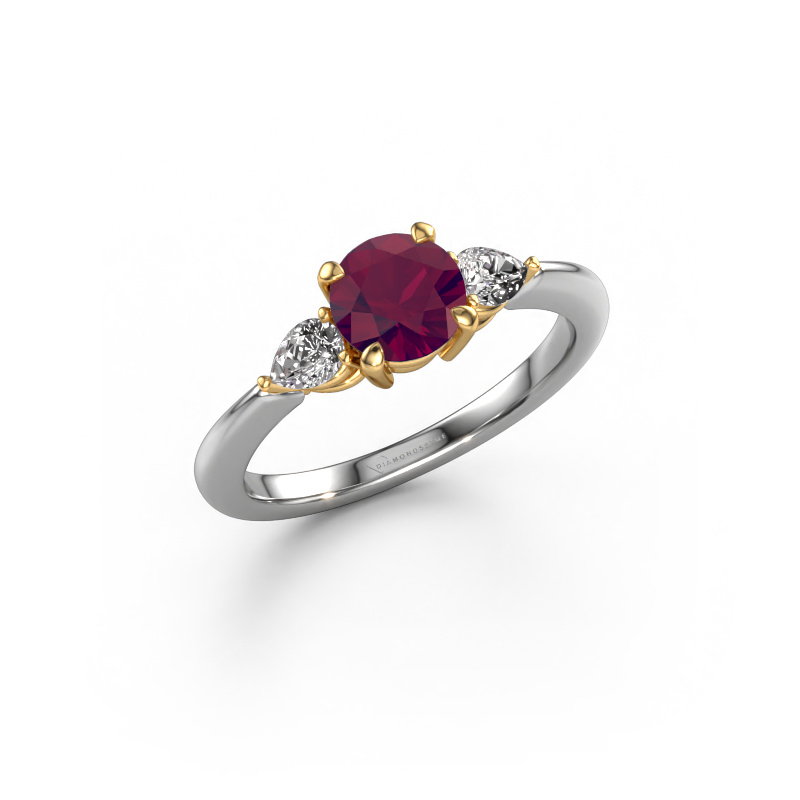 Bild von Verlobungsring Chanou RND 585 Weißgold Rhodolit 6 mm