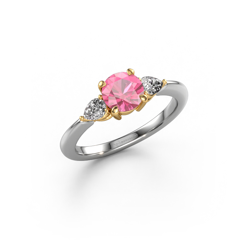 Image of Engagement ring Chanou RND 585 white gold Pink sapphire 6 mm