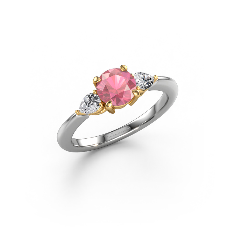 Image of Engagement ring Chanou RND 585 white gold Tourmaline pink 6 mm