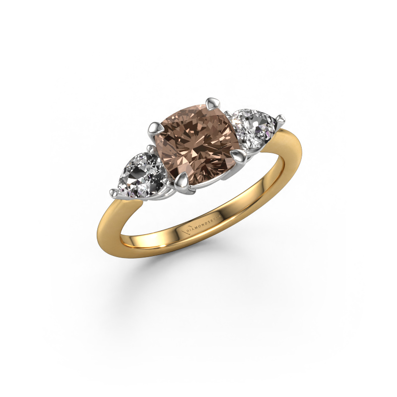 Image of Engagement ring Chanou CUS 585 gold Brown diamond 2.70 crt
