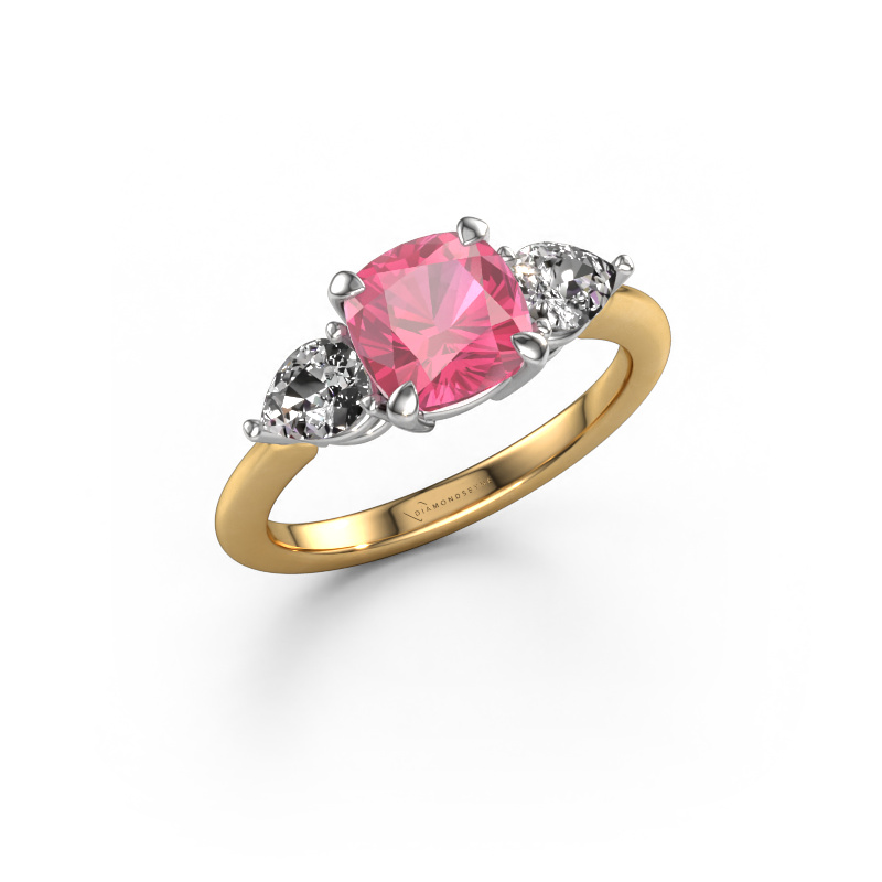 Image of Engagement ring Chanou CUS 585 gold Pink sapphire 7 mm