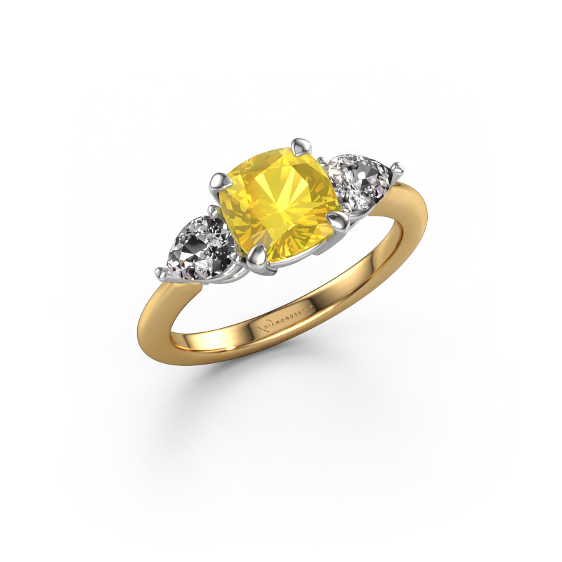 Image de Bague de fiançailles Chanou CUS 585 or jaune Saphir jaune 7 mm
