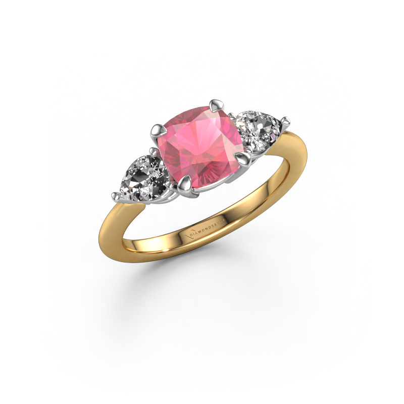 Image of Engagement ring Chanou CUS 585 gold Tourmaline pink 7 mm