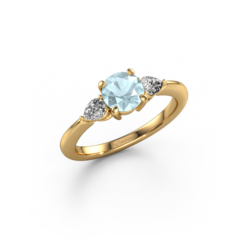 Image of Engagement ring Chanou RND 585 gold Aquamarine 6 mm