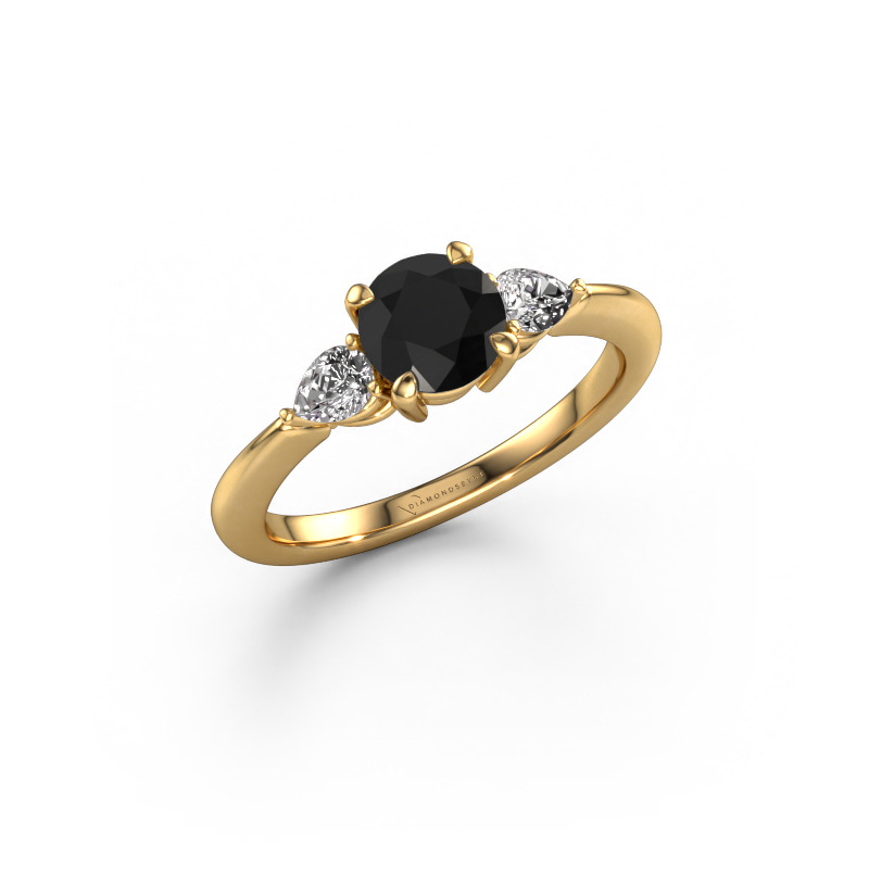 Image of Engagement ring Chanou RND 585 gold Black diamond 1.38 crt