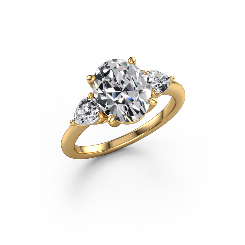 Image of Engagement ring Chanou OVL 585 gold Lab grown diamond 3.28 crt