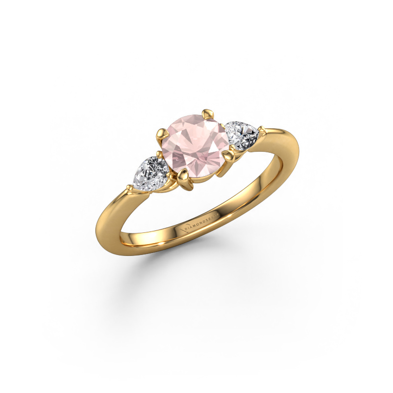 Image of Engagement ring Chanou RND 585 gold Morganite champagne 6 mm