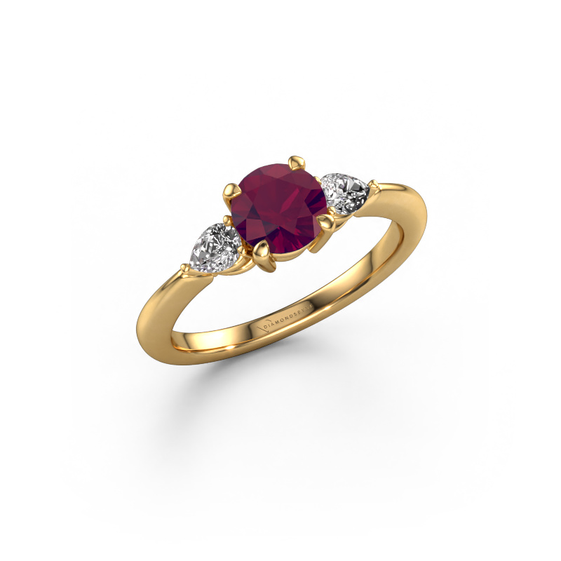 Image of Engagement ring Chanou RND 585 gold Rhodolite 6 mm