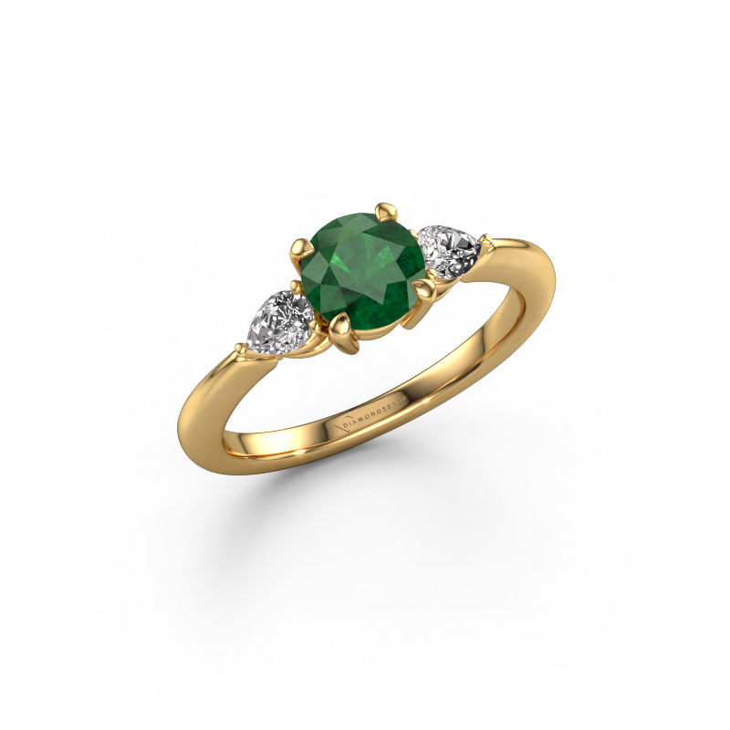 Image of Engagement ring Chanou RND 585 gold Emerald 6 mm