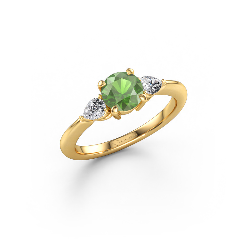 Bild von Verlobungsring Chanou RND 585 Gold Turmalin grün 6 mm