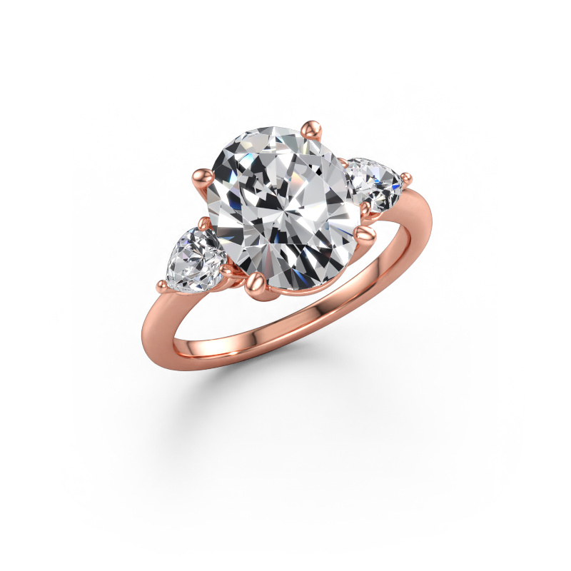 Bild av Förlovningsring Chanou OVL 585 roséguld Labbodlad diamant 4.43 crt