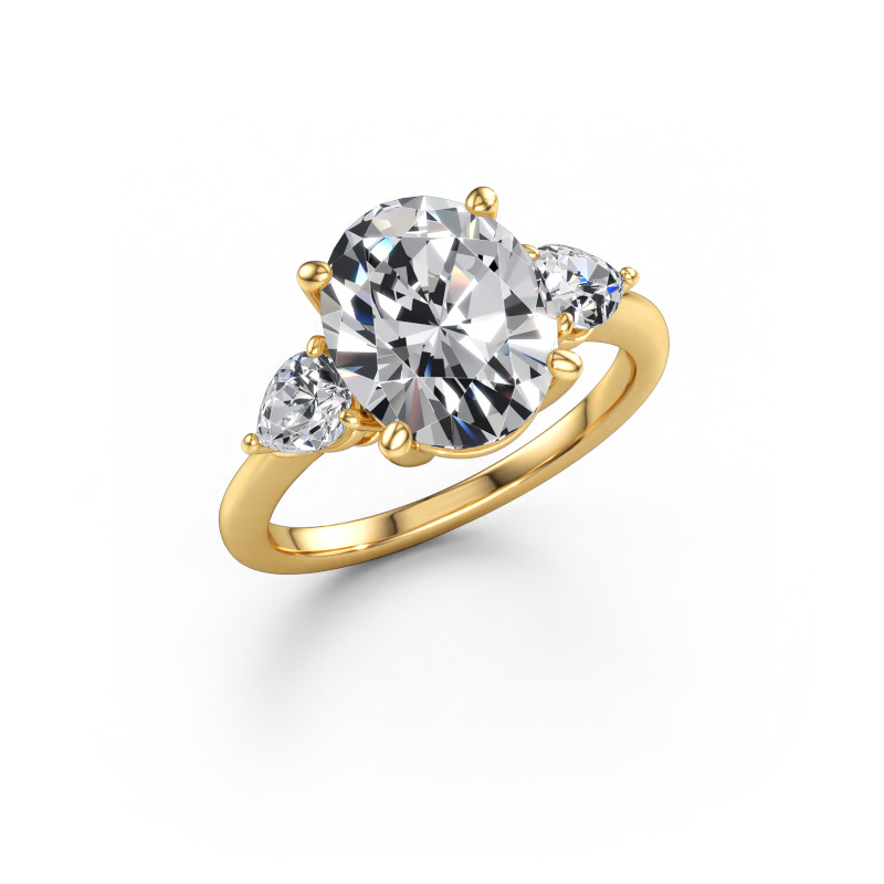 Afbeelding van Verlovingsring Chanou OVL 585 goud Lab-grown diamant 4.43 crt