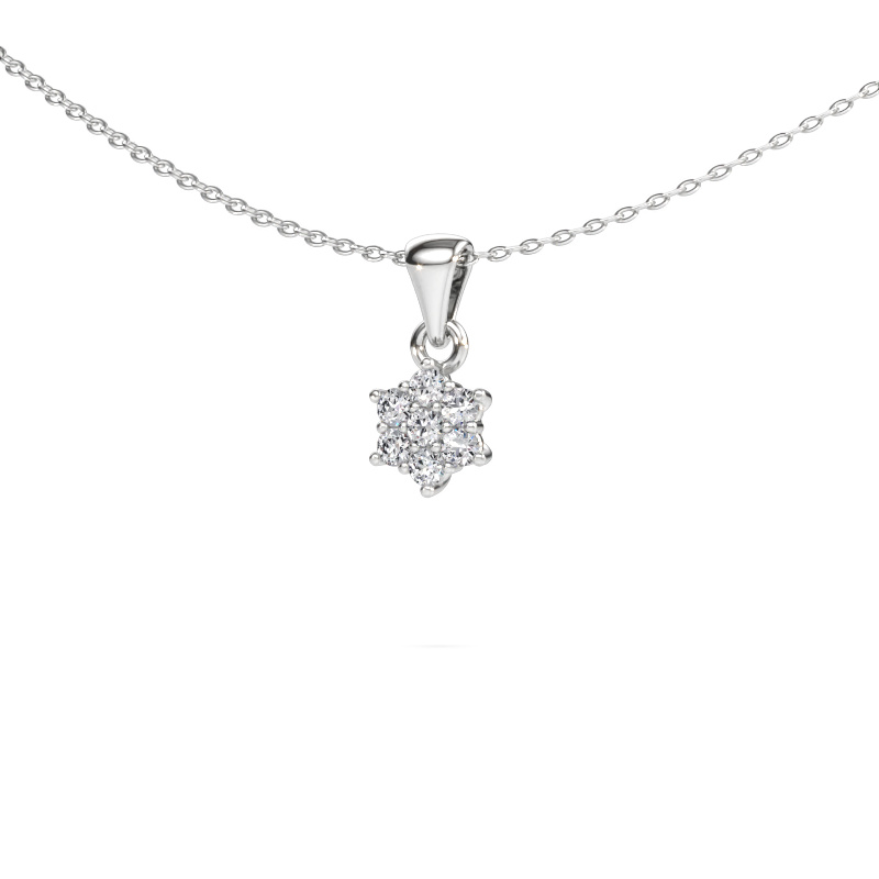 Image de Pendentif Chantal 585 or blanc Diamant 0.21 crt