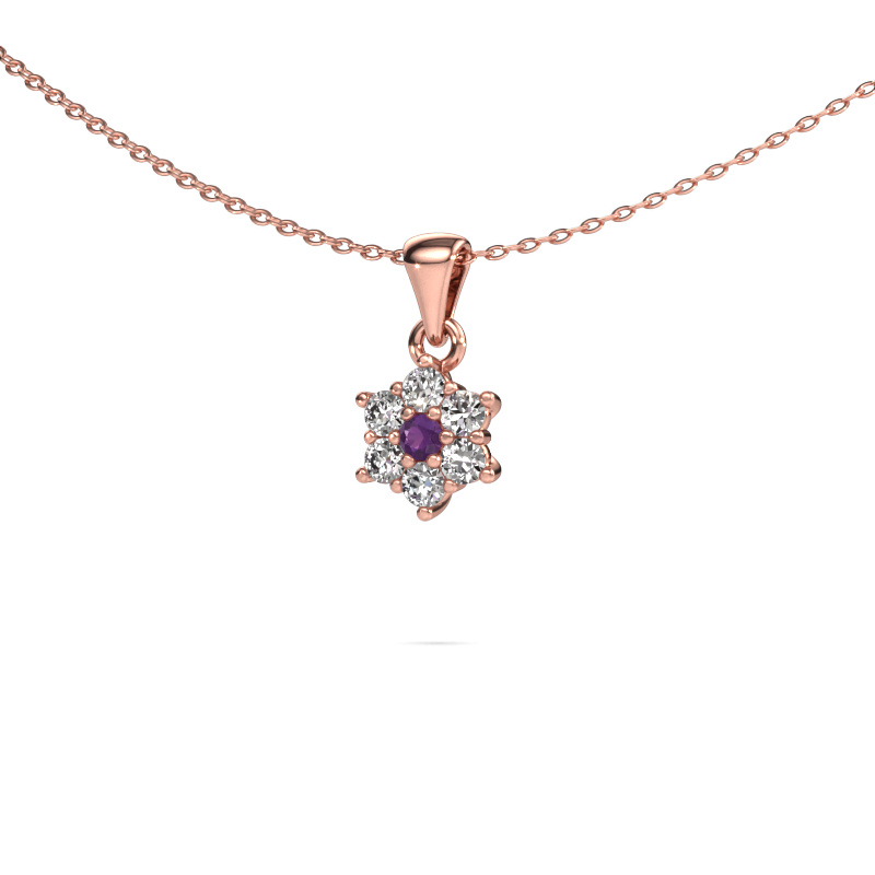 Image of Pendant Chantal 585 rose gold Amethyst 2.4 mm