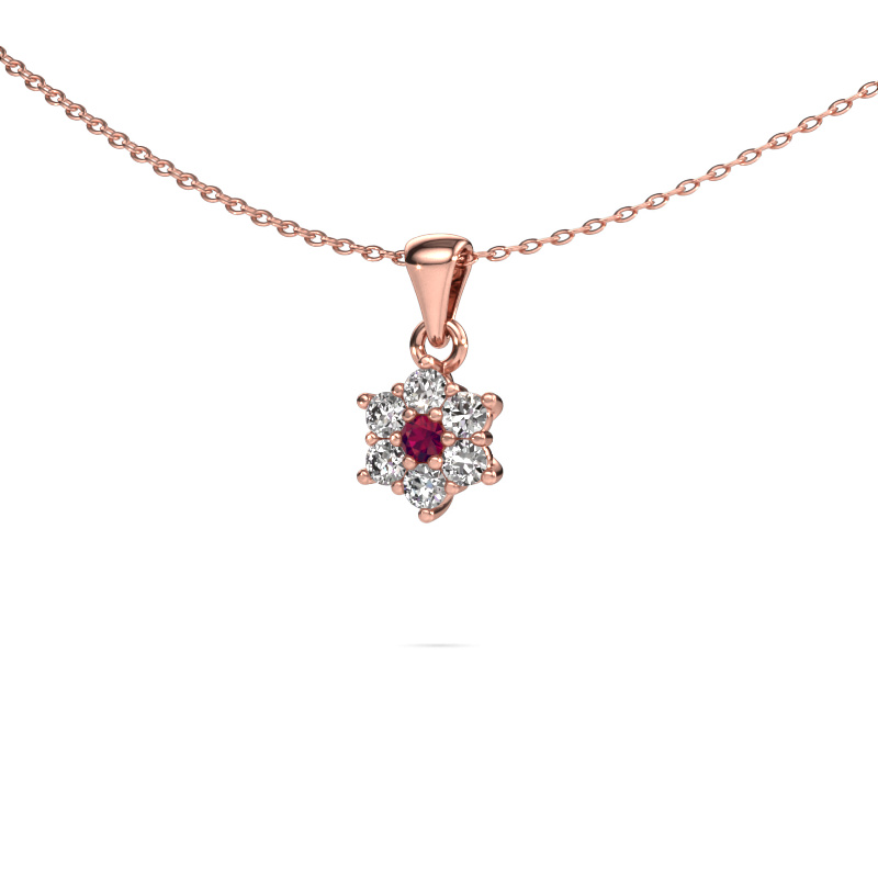 Image of Pendant Chantal 585 rose gold Rhodolite 2.4 mm