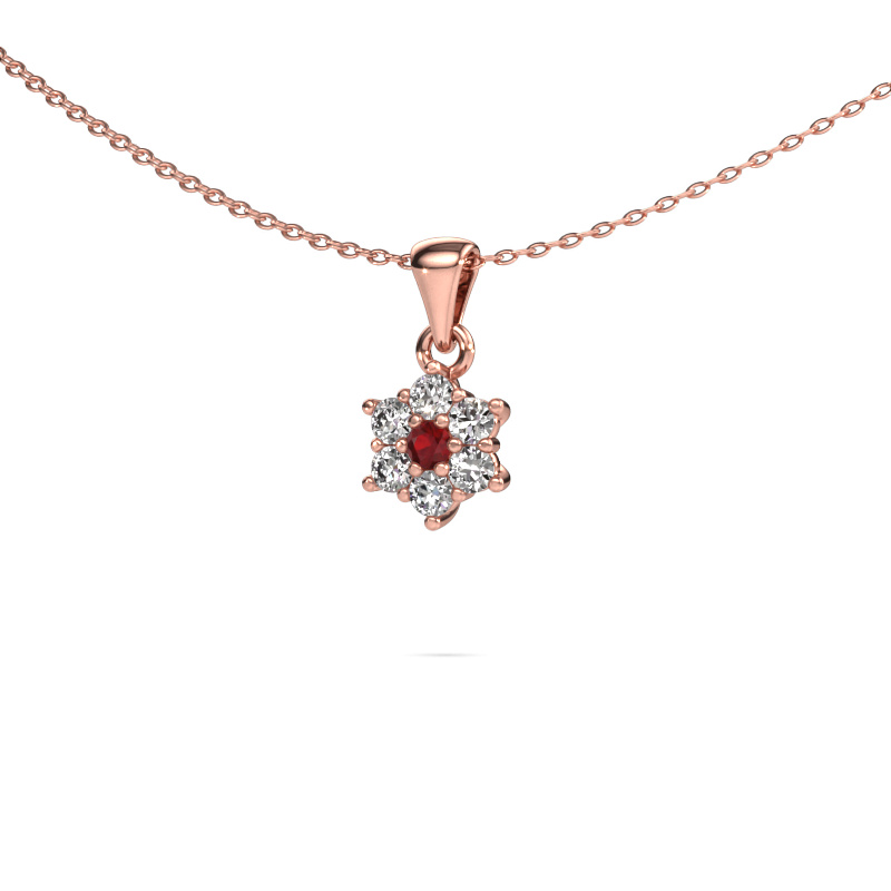 Image of Pendant Chantal 585 rose gold Ruby 2.4 mm