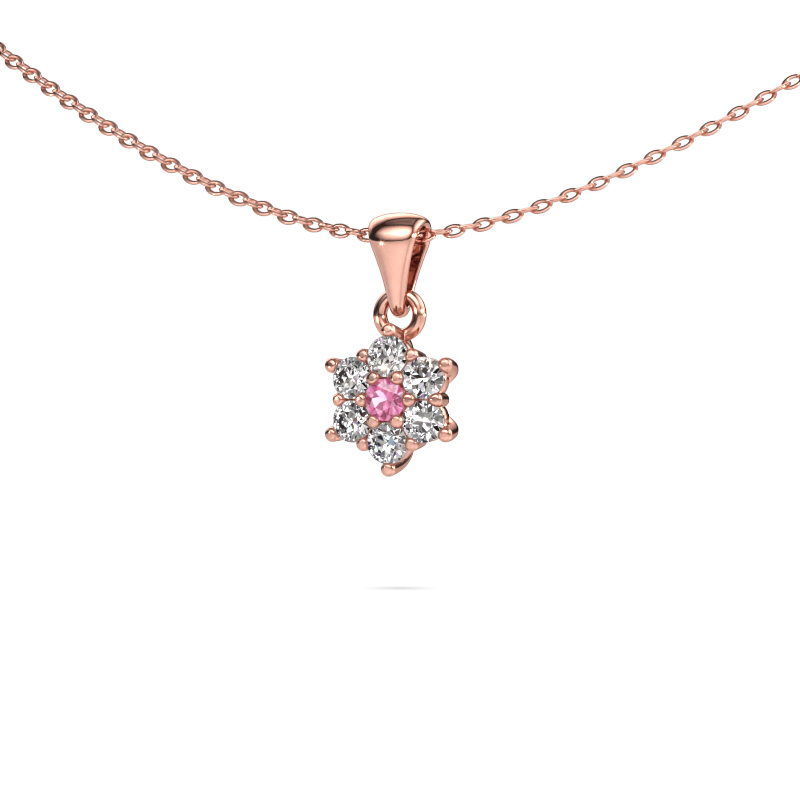 Image of Pendant Chantal 585 rose gold Pink sapphire 2.4 mm