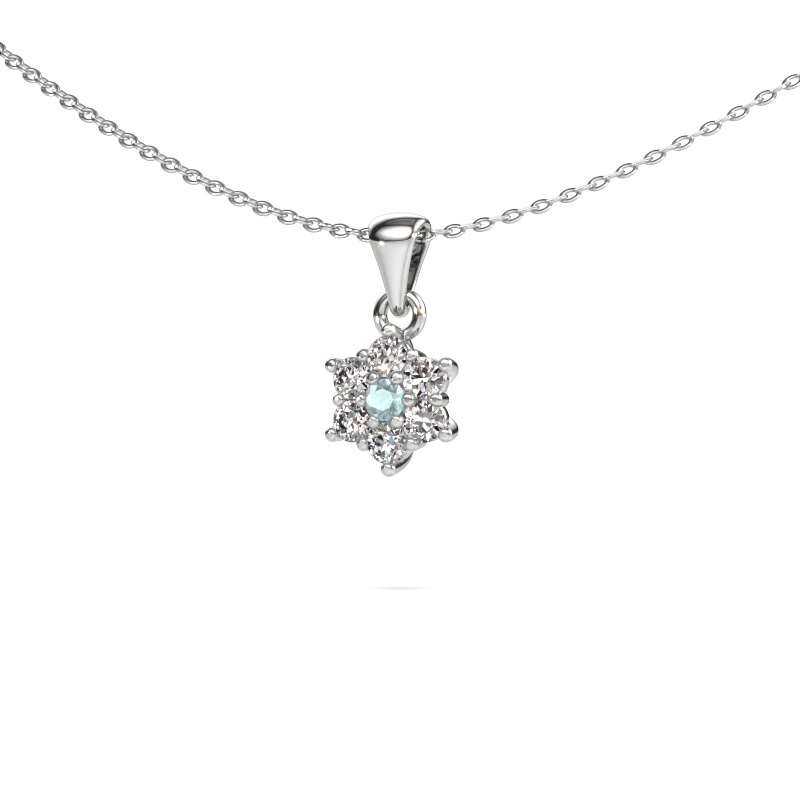 Image of Pendant Chantal 585 white gold Aquamarine 2.4 mm