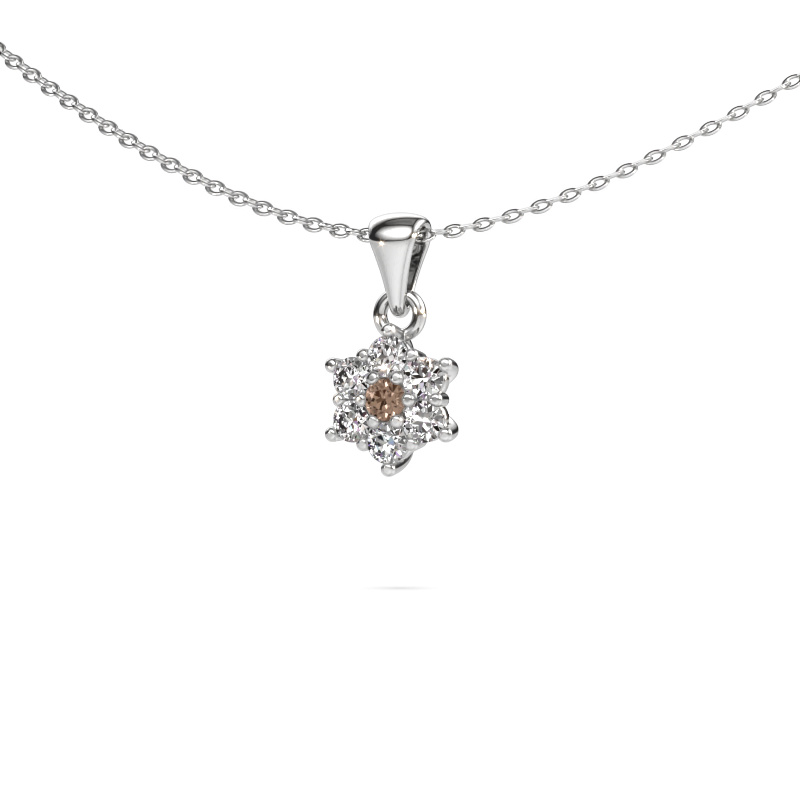 Image of Pendant Chantal 950 platinum Brown diamond 0.385 crt