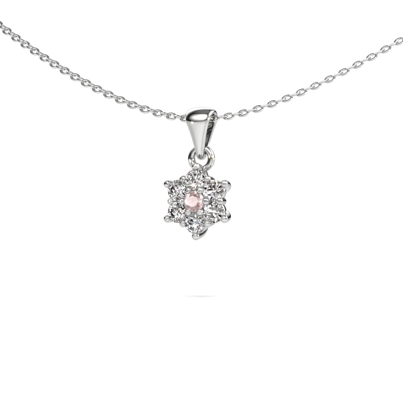 Image of Pendant Chantal 950 platinum Morganite champagne 2.4 mm