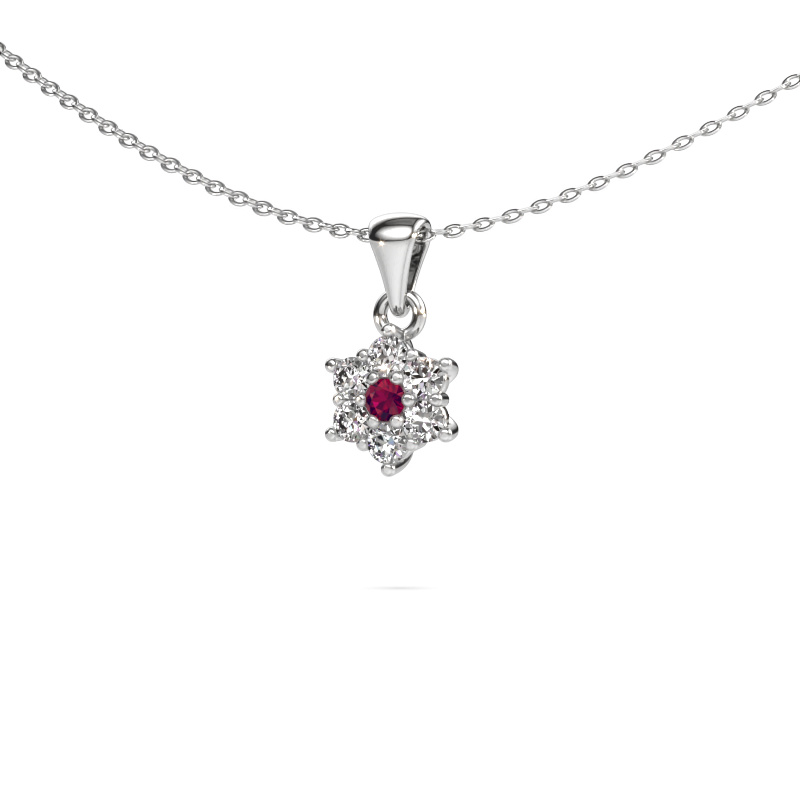 Image of Pendant Chantal 585 white gold Rhodolite 2.4 mm
