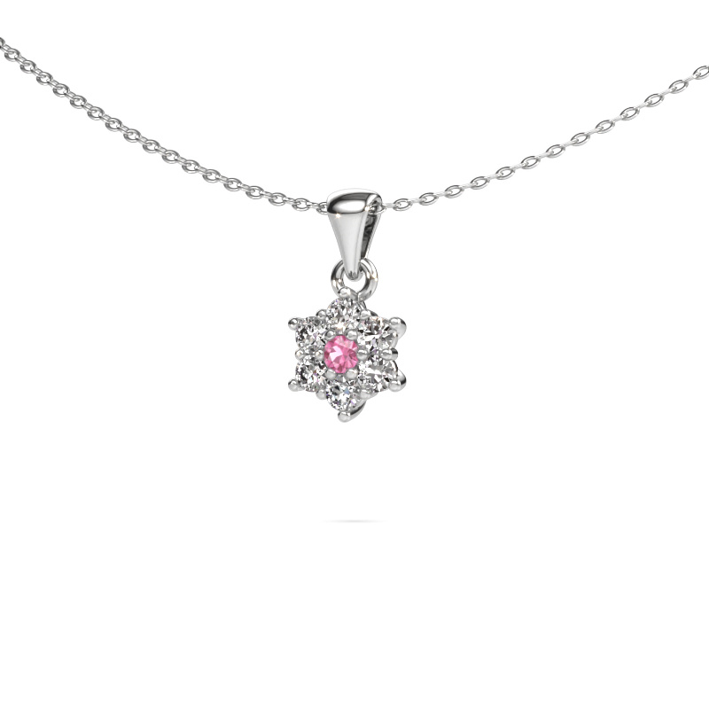Image of Pendant Chantal 950 platinum Pink sapphire 2.4 mm