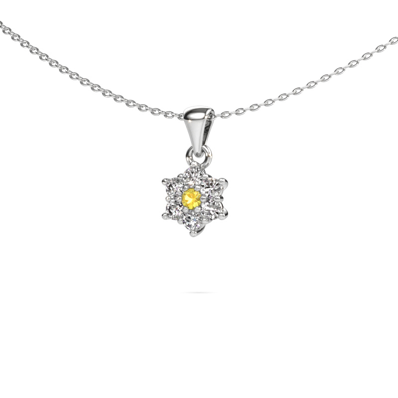 Image of Pendant Chantal 950 platinum Yellow sapphire 2.4 mm