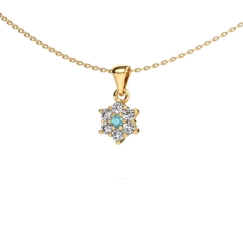 Image of Pendant Chantal 585 gold Blue topaz 2.4 mm
