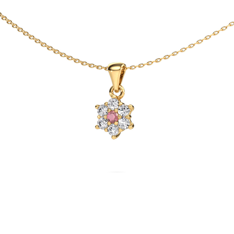Image of Pendant Chantal 585 gold Tourmaline pink 2.4 mm