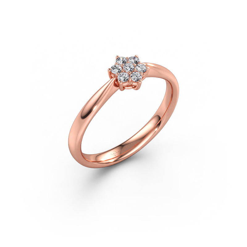 Immagine di Anello di promessa Chantal 1 585 oro rosa Diamante 0.140 crt