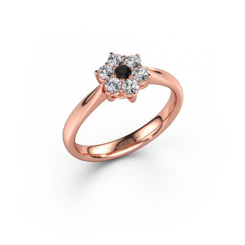Immagine di Anello di promessa Chantal 1 585 oro rosa Diamante nero 0.396 crt