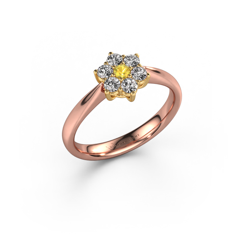 Bild von Verlobungsring Chantal 1 585 Roségold Gelb Saphir 2.4 mm