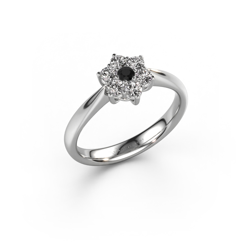 Image of Promise ring Chantal 1 950 platinum Black diamond 0.396 crt