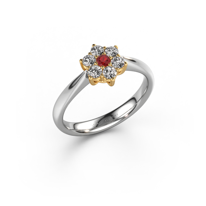 Image of Promise ring Chantal 1 585 white gold Ruby 2.4 mm