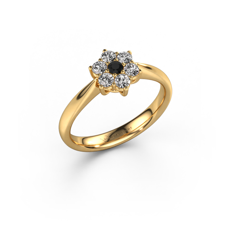 Image of Promise ring Chantal 1 585 gold Black diamond 0.396 crt