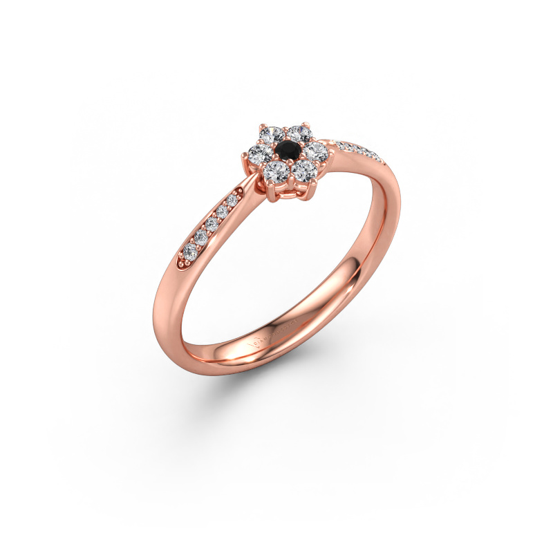 Immagine di Anello di fidanzamento Chantal 2 585 oro rosa Diamante nero 0.179 crt