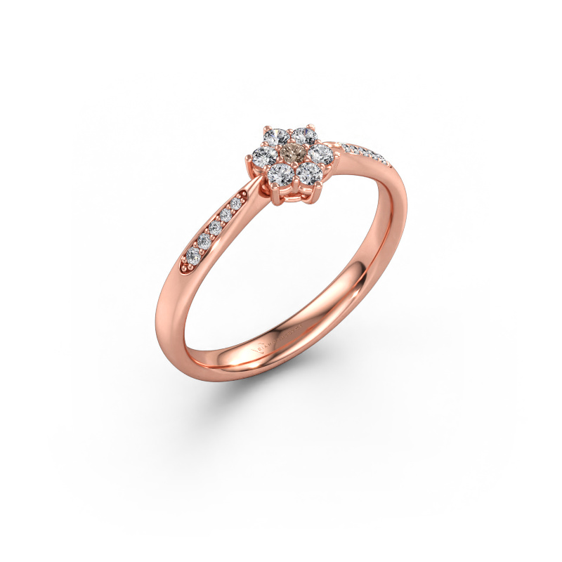 Image de Bague de fiançailles Chantal 2 585 or rose Diamant brun 0.175 crt