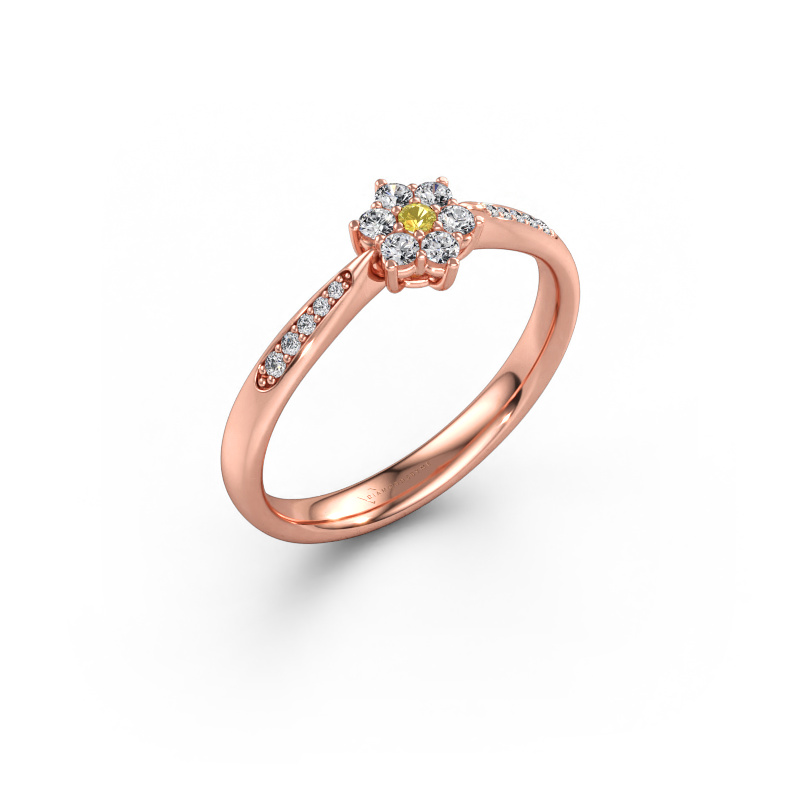 Bild av Förlovningsring Chantal 2 585 roséguld Gul safir 1.7 mm