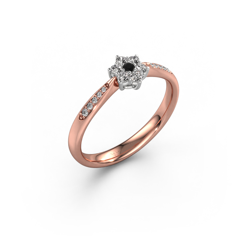 Bild von Verlobungsring Chantal 2 585 Roségold Schwarz Diamant 0.179 crt