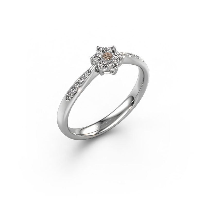 Image of Engagement ring Chantal 2 950 platinum Brown diamond 0.175 crt