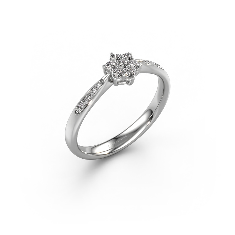 Image of Engagement ring Chantal 2 585 white gold Zirconia 1.7 mm