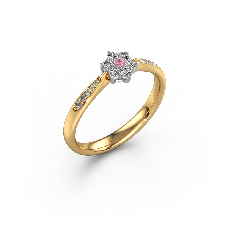 Image of Engagement ring Chantal 2 585 gold Pink sapphire 1.7 mm