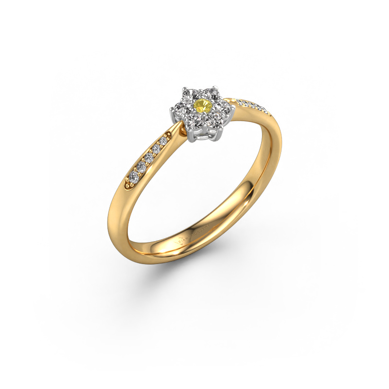 Image of Engagement ring Chantal 2 585 gold Yellow sapphire 1.7 mm