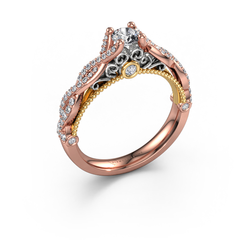 Image de Bague de fiançailles Chantelle 585 or rose Diamant synthétique 0.683 crt