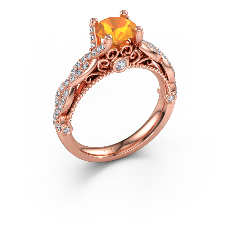 Immagine di Anello di fidanzamento Chantelle 585 oro rosa Citrino 6.5 mm