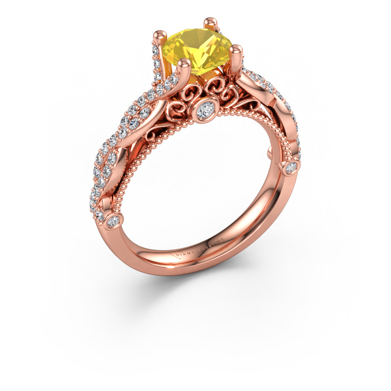 Immagine di Anello di fidanzamento Chantelle 585 oro rosa Zaffiro giallo 6.5 mm